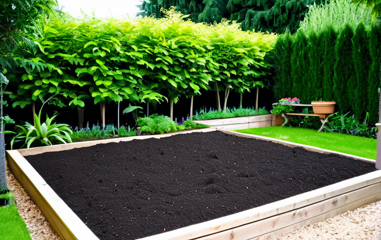 **
A lush garden with thriving trees and plants, showcasing the benefits of vermicompost. The soil is dark and rich, and the plants are vibrant and healthy. Visual cues indicate strong root systems. Safe for work, appropriate content, fully clothed, professional, perfect anatomy, natural proportions, high quality.
**