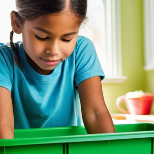 Home 4 버미컴포스팅의 교육적 가치 - Bringing the Classroom Home: Young Explorer and the Worm Bin**
"A curious young girl, approximately...