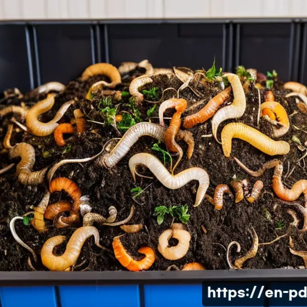 효과적인 버미컴포스팅 유지 관리 - **Prompt 1: A Thriving Indoor Vermicomposting Bin**