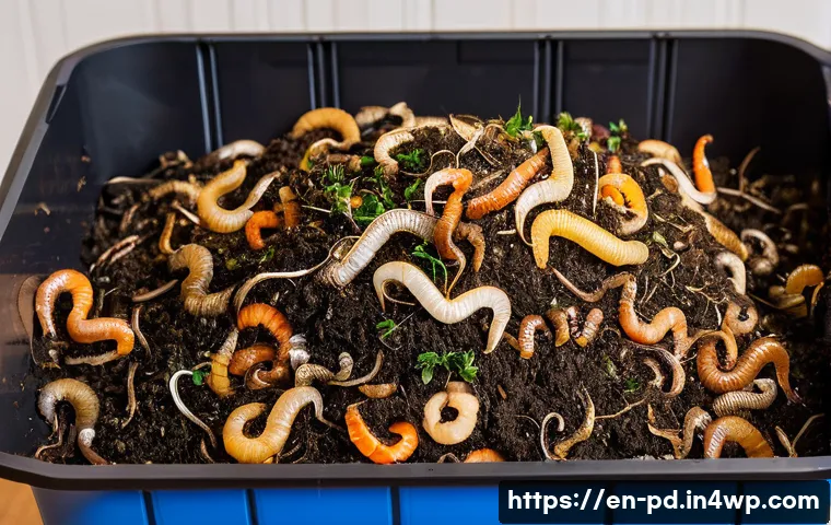 효과적인 버미컴포스팅 유지 관리 - **Prompt 1: A Thriving Indoor Vermicomposting Bin**