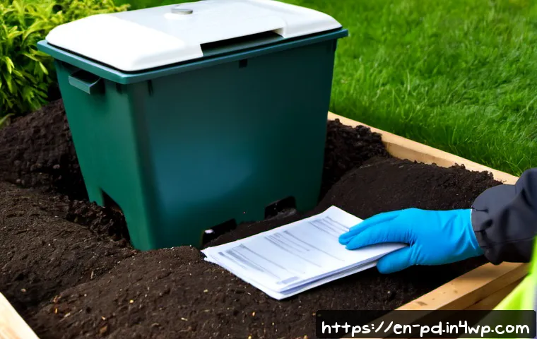 Home 17 버미컴포스팅에 필요한 법적 요건 - Photorealistic home vermicomposting setup in a clean suburban backyard, sealed compost bin with visi...